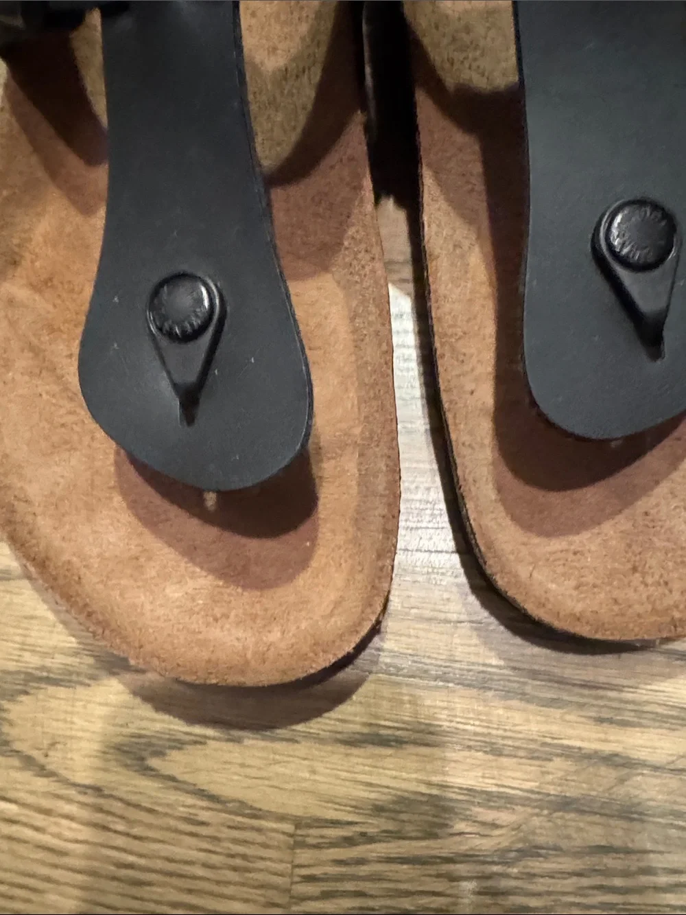Birkenstock Black Suede Footbed Sandals